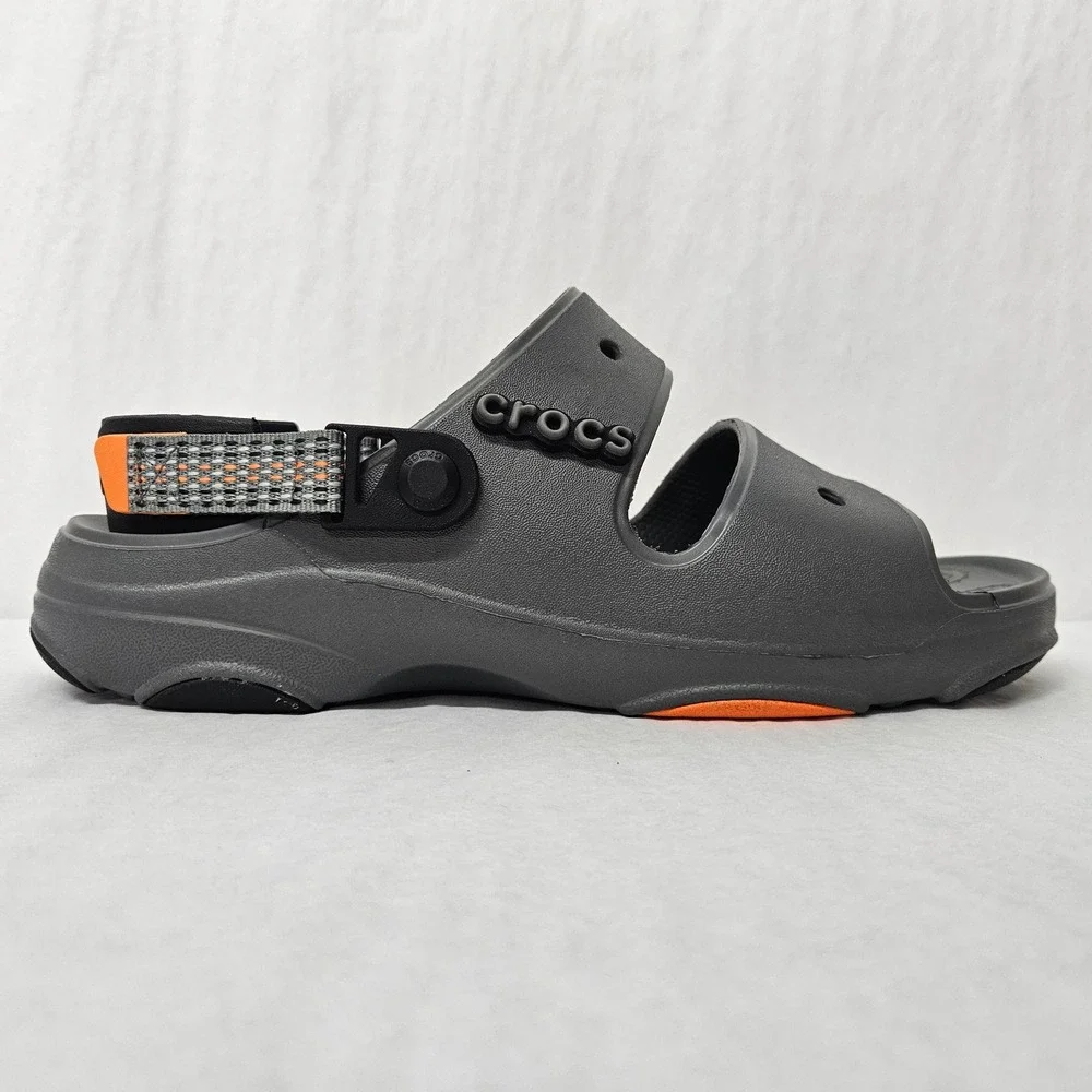 Crocs Classic All-Terrain Sandal 207711-0DA Slate Grey Black Orange Mens Size 11